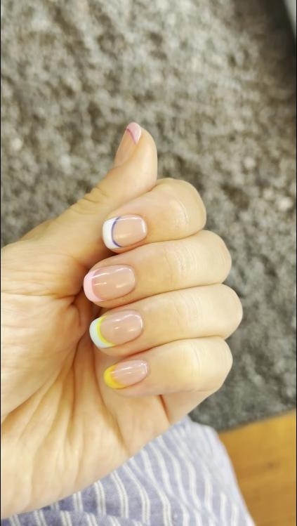French tips with colour